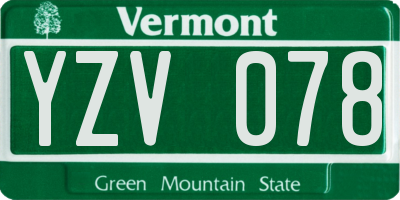 VT license plate YZV078