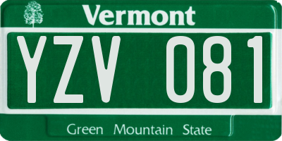 VT license plate YZV081
