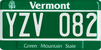 VT license plate YZV082
