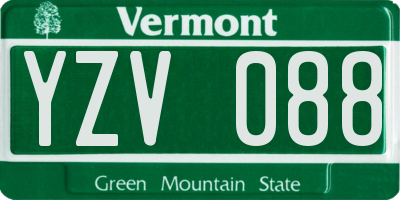 VT license plate YZV088