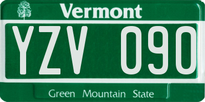 VT license plate YZV090