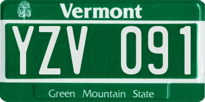 VT license plate YZV091