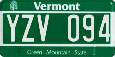 VT license plate YZV094