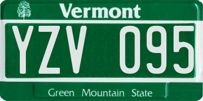 VT license plate YZV095