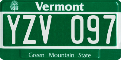 VT license plate YZV097