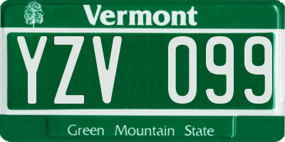 VT license plate YZV099