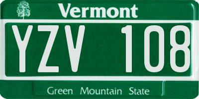 VT license plate YZV108