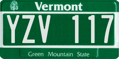 VT license plate YZV117