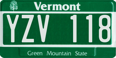 VT license plate YZV118