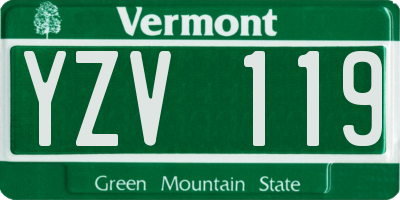 VT license plate YZV119