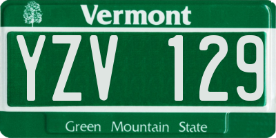 VT license plate YZV129