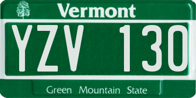 VT license plate YZV130