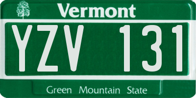 VT license plate YZV131