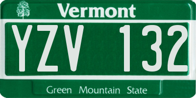 VT license plate YZV132