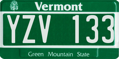 VT license plate YZV133