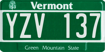 VT license plate YZV137