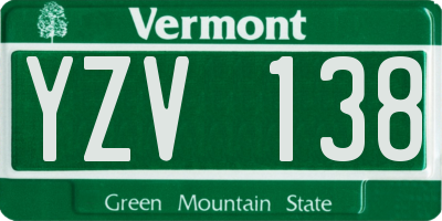 VT license plate YZV138