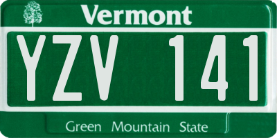 VT license plate YZV141