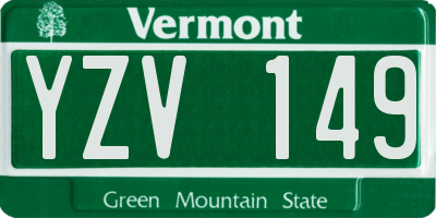 VT license plate YZV149