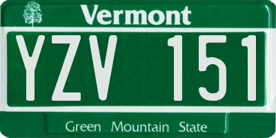 VT license plate YZV151