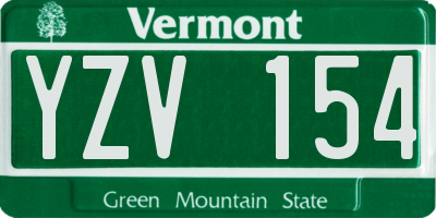 VT license plate YZV154