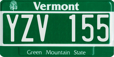 VT license plate YZV155