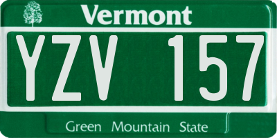 VT license plate YZV157