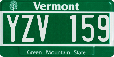 VT license plate YZV159