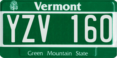 VT license plate YZV160