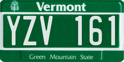 VT license plate YZV161