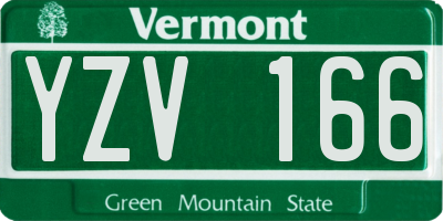 VT license plate YZV166