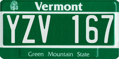 VT license plate YZV167