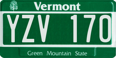 VT license plate YZV170