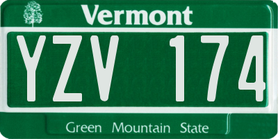 VT license plate YZV174