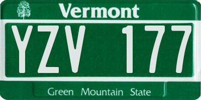 VT license plate YZV177
