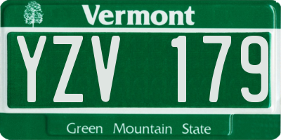 VT license plate YZV179