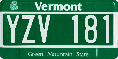 VT license plate YZV181