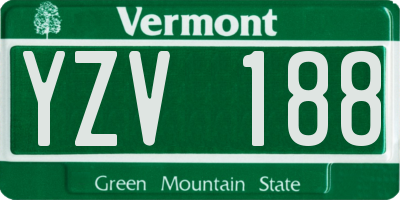 VT license plate YZV188