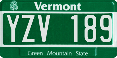 VT license plate YZV189