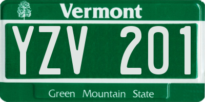 VT license plate YZV201
