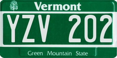 VT license plate YZV202