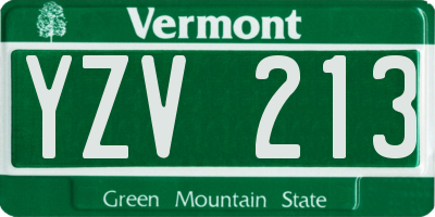 VT license plate YZV213