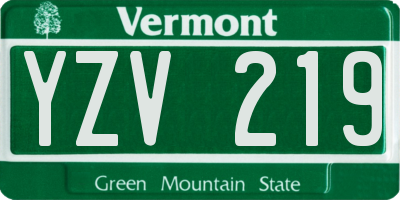 VT license plate YZV219