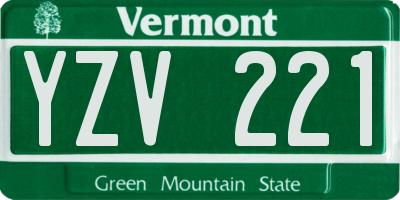 VT license plate YZV221