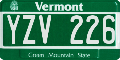 VT license plate YZV226