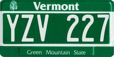 VT license plate YZV227