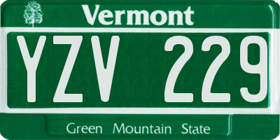 VT license plate YZV229