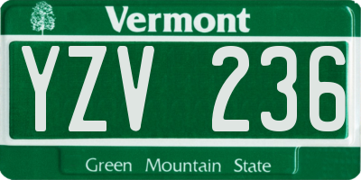 VT license plate YZV236