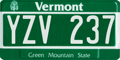 VT license plate YZV237