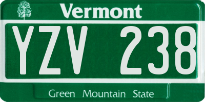 VT license plate YZV238